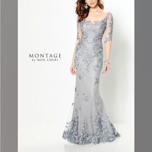 Montage by Mon Cheri 219978 Scoop Neck Evening Dress